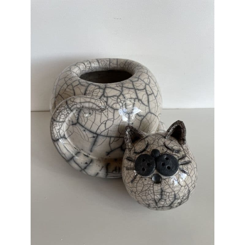Grande Boîte Chat Céramique Raku — 6